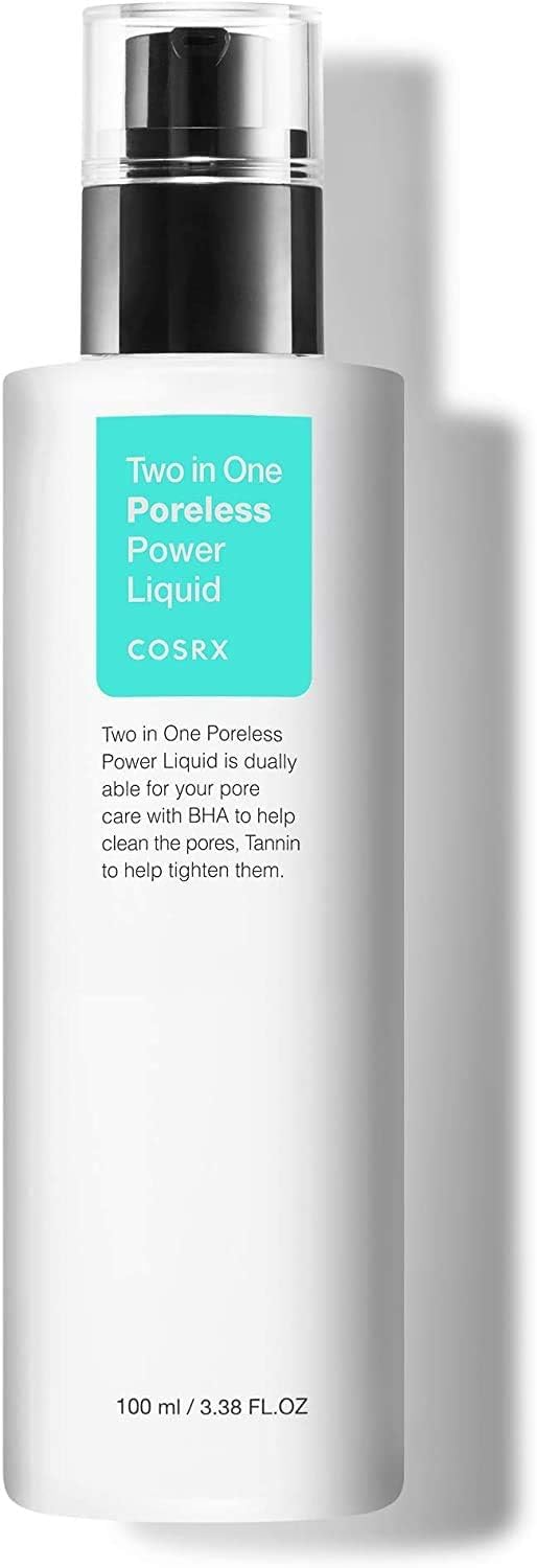Cosrx Two In One Poreless Power Liquid With Bha 3.38Fl.Oz | Facial Moisturiser To Tighten Pores And Exfoliate Skin For Smooth And Clear Skin | For All Skin Types | No Animal Testing