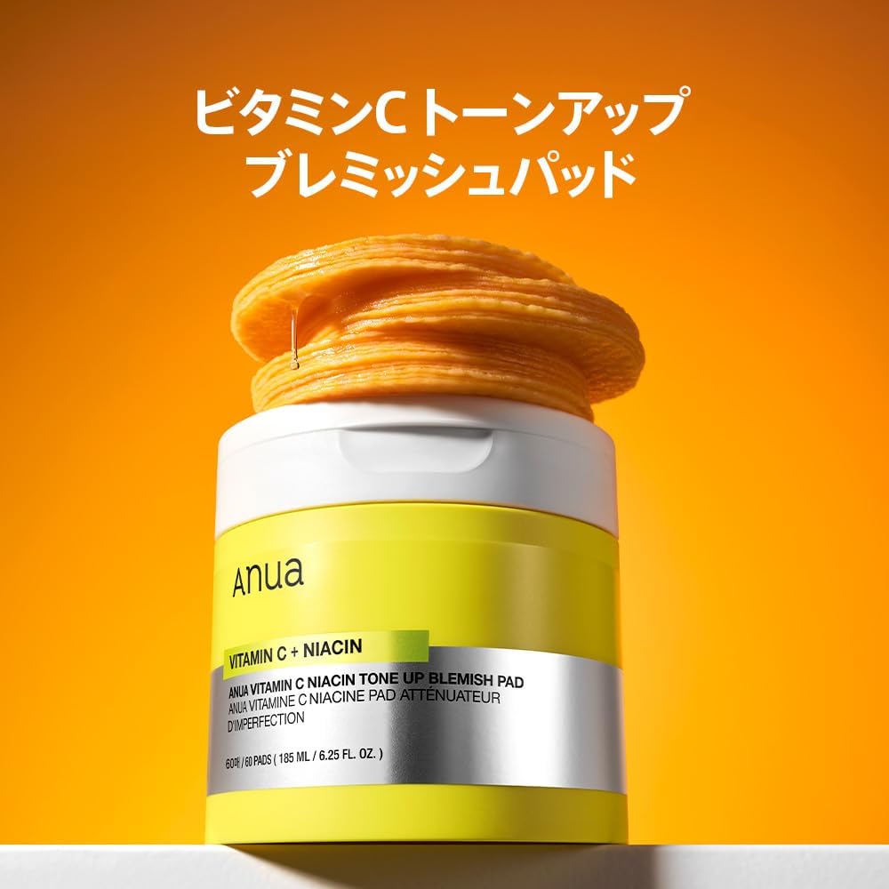 ANUA Vitamin C Toning Up Blemish Pad, 60 Pieces, Toner Pad, Skin Tone, Skin Tone, Corneum, Pore Care, Moisture Moisturizing, Mixed Skin, Vitamin C Toner Pad, Skin Care, Korean Cosmetics