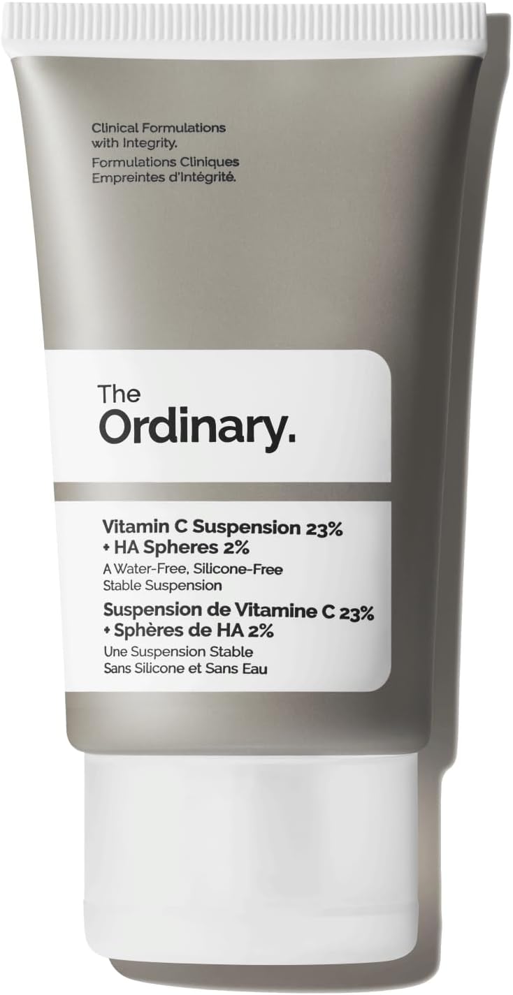 The Ordinary Vitamin C Suspension 23% + Hyaluronic Acid Spheres 2%, Serum with Pure L-Ascorbic Acid, 1 Fl Oz