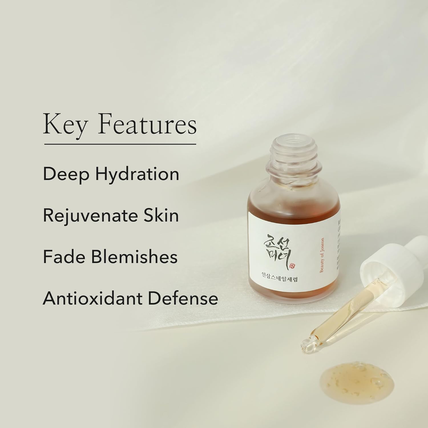 Beauty of Joseon Revive Serum Snail Mucin Ginseng Hydrating Face Moisturizer for Wrinkles Acne Scars Dull Skin Elasticity Snail Mucin Peptide Korean Skincare for Men and Women, 30ml