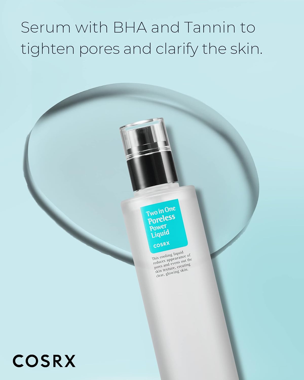Cosrx Two In One Poreless Power Liquid With Bha 3.38Fl.Oz | Facial Moisturiser To Tighten Pores And Exfoliate Skin For Smooth And Clear Skin | For All Skin Types | No Animal Testing