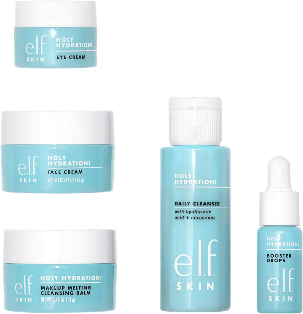 e.l.f. e.l.f.SKIN Hydrated Ever After Skincare Mini Kit, Cleanser, Makeup Remover, Moisturizer & Eye Cream For Hydrating Skin, TSA-friendly Sizes