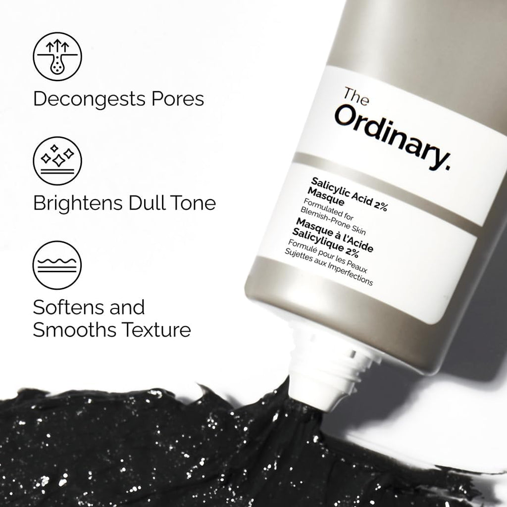 The Ordinary Salicylic Acid 2% Masque 50ml - With 2% Salicylic Acid, Vegetable Charcoal, Amazonian Clays and Squalane