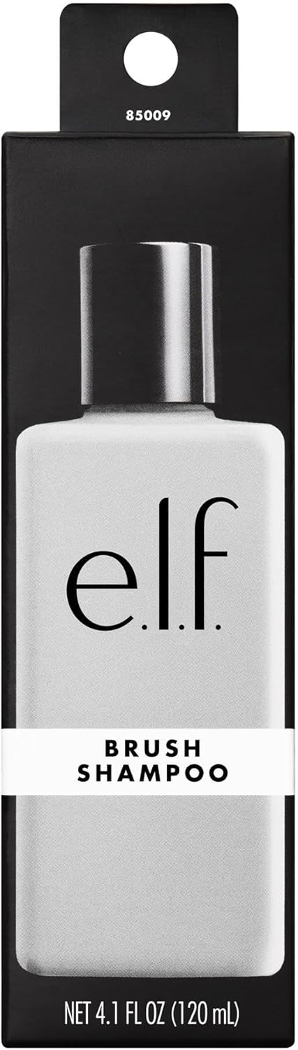 e.l.f. Makeup Brush Shampoo, Washes Away Dirt, Makeup, Oil & Debris & Conditions Bristles, Crafted For Daily Use, Vegan & Cruelty-Free, 4.1 Fl Oz