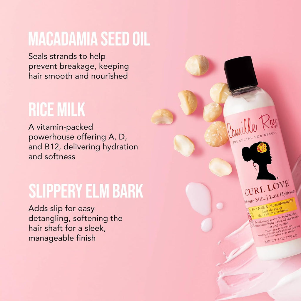 Camille Rose Curl Love Moisture Milk Leave-In Conditioner, Vanilla, 8 Fl Oz