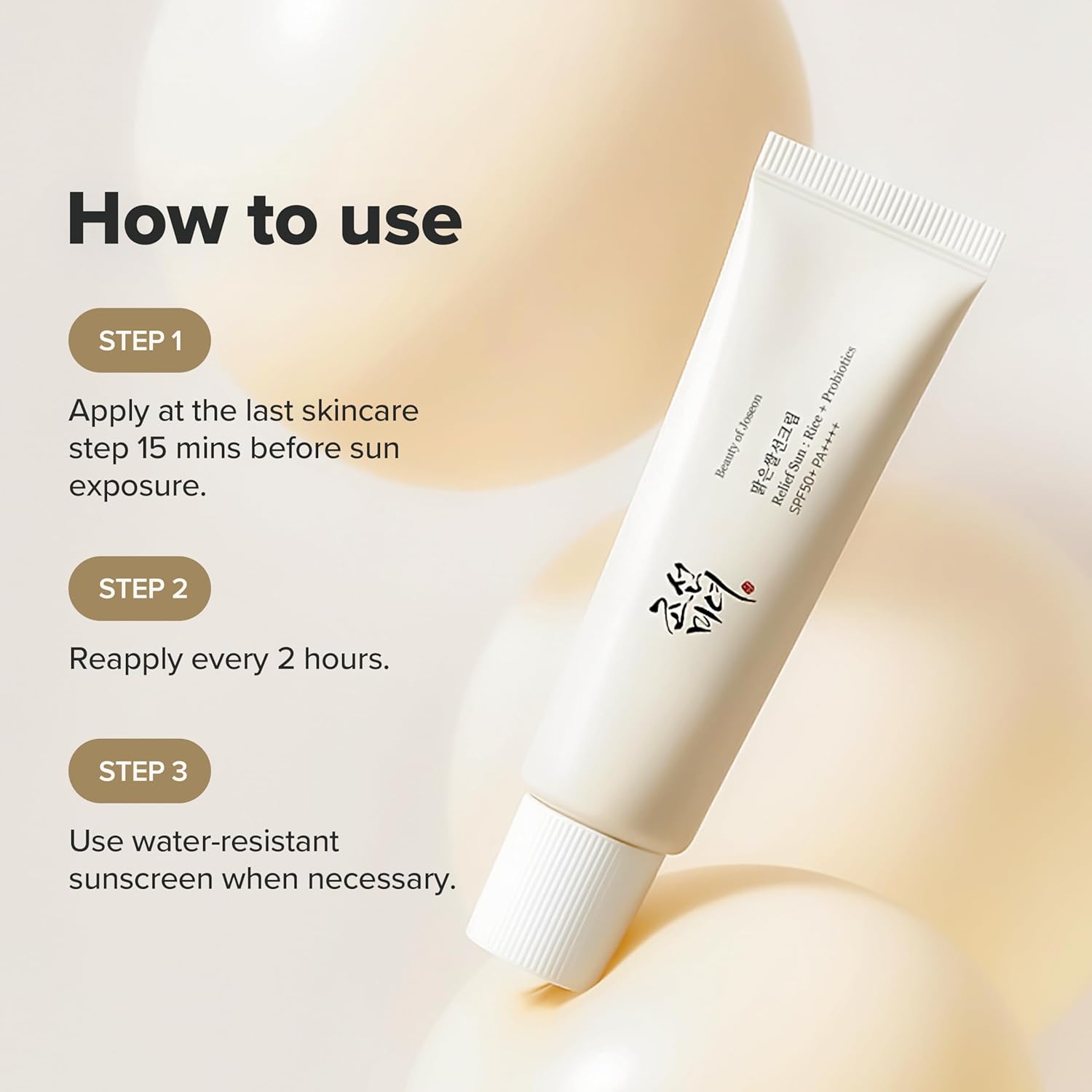 Beauty of Joseon Relief Sun Rice Probiotics SPF 50+ Korean Sunscreen sunblock for Face Daily Sunscreen for Men Women Skincare 50ml