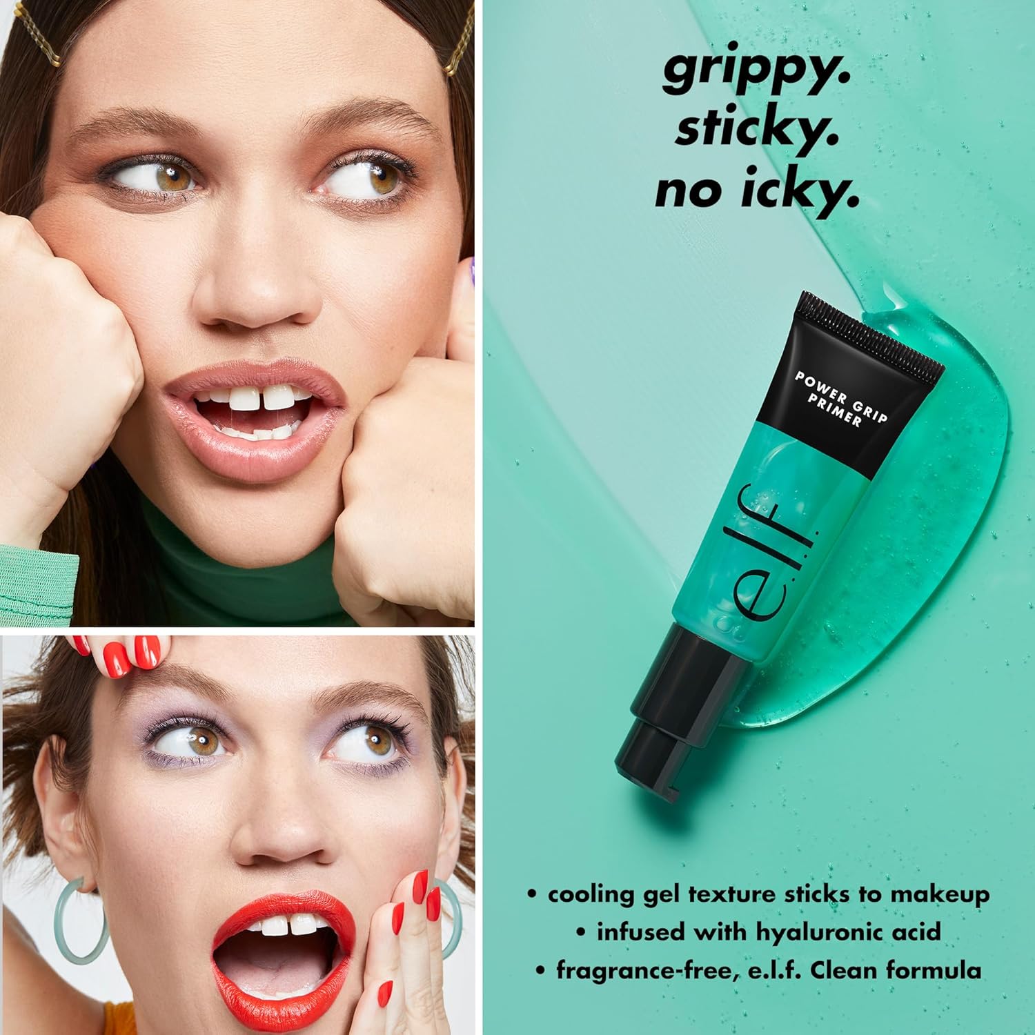e.l.f. Power Grip Primer, Gel-Based & Hydrating Face Primer For Smoothing Skin & Gripping Makeup, Moisturizes & Primes, 0.811 Fl Oz (24 ml)