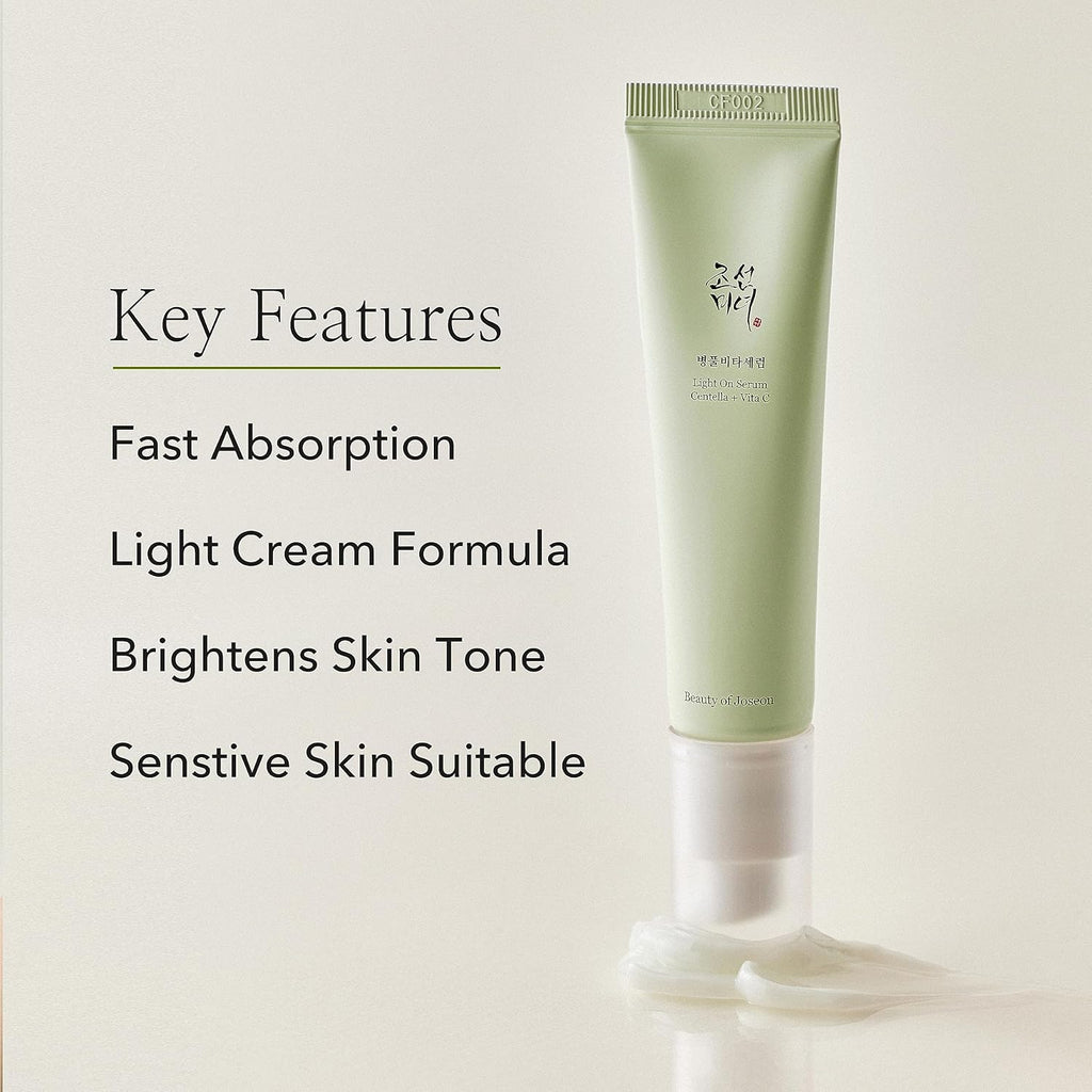 Beauty of Joseon Light On Serum Vitamin C Centella Dark Spot Fine Lines Pigmentation Correcting Serum, Hydrating Moisturizer, Korean Skin Care for Men and Women, 30ml, 1 fl.oz